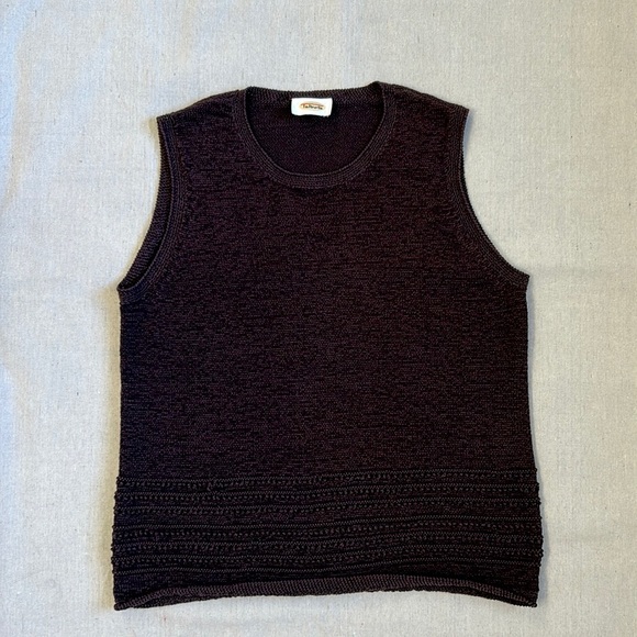 VTG Talbots Women's Brown Pullover Sweater Knit Vest Size Medium - Picture 1 of 8